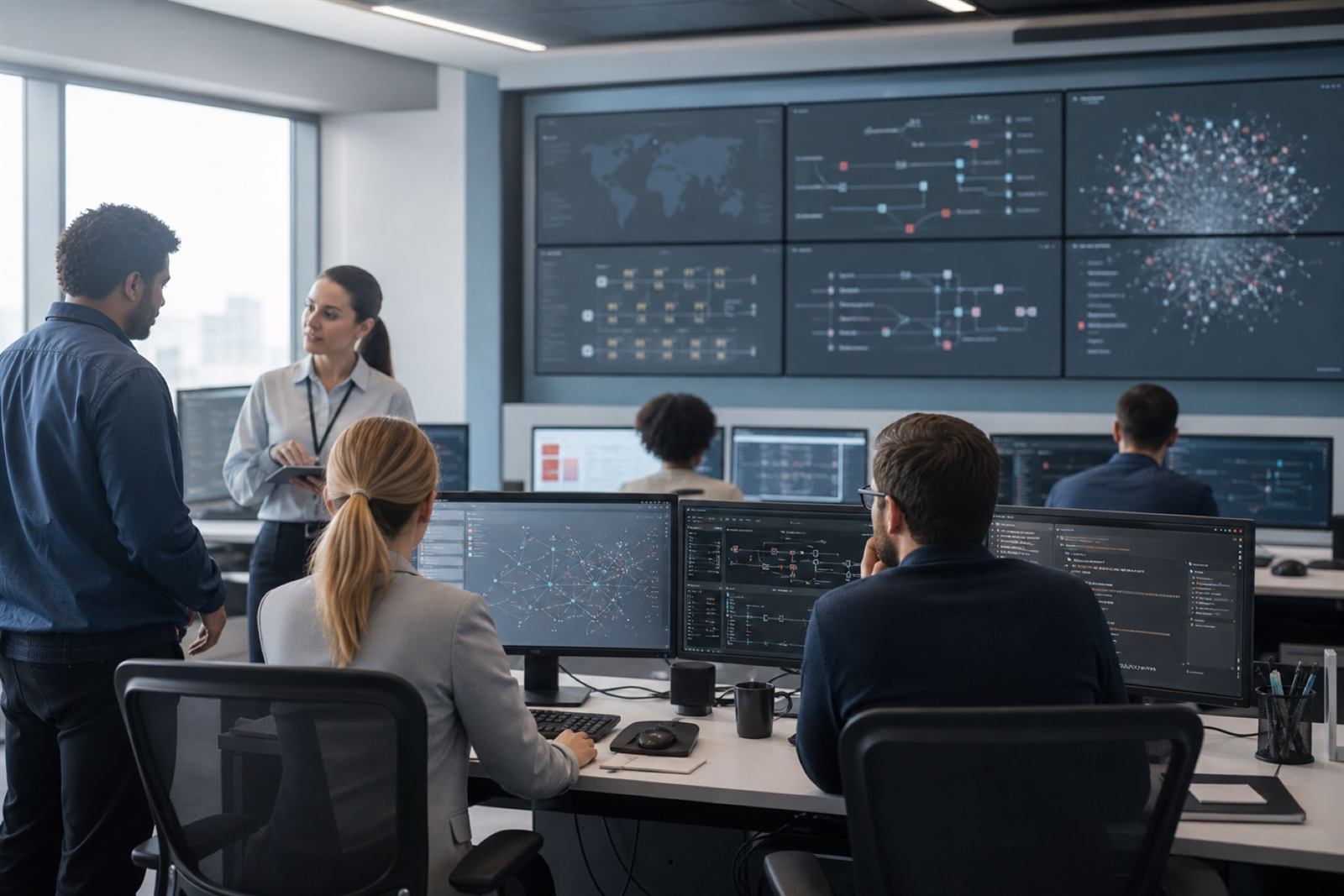 Cloud engineering team monitoring enterprise infrastructure