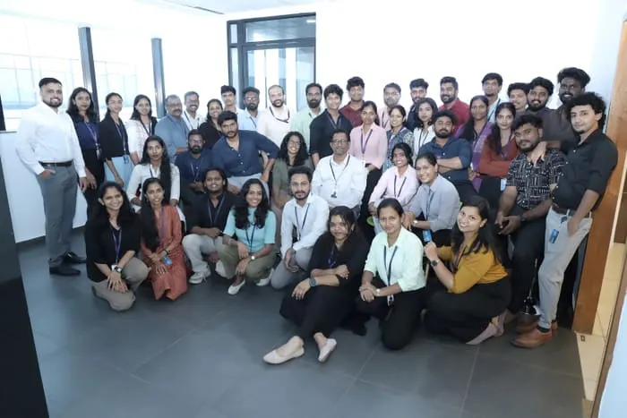 Team gathering at the office